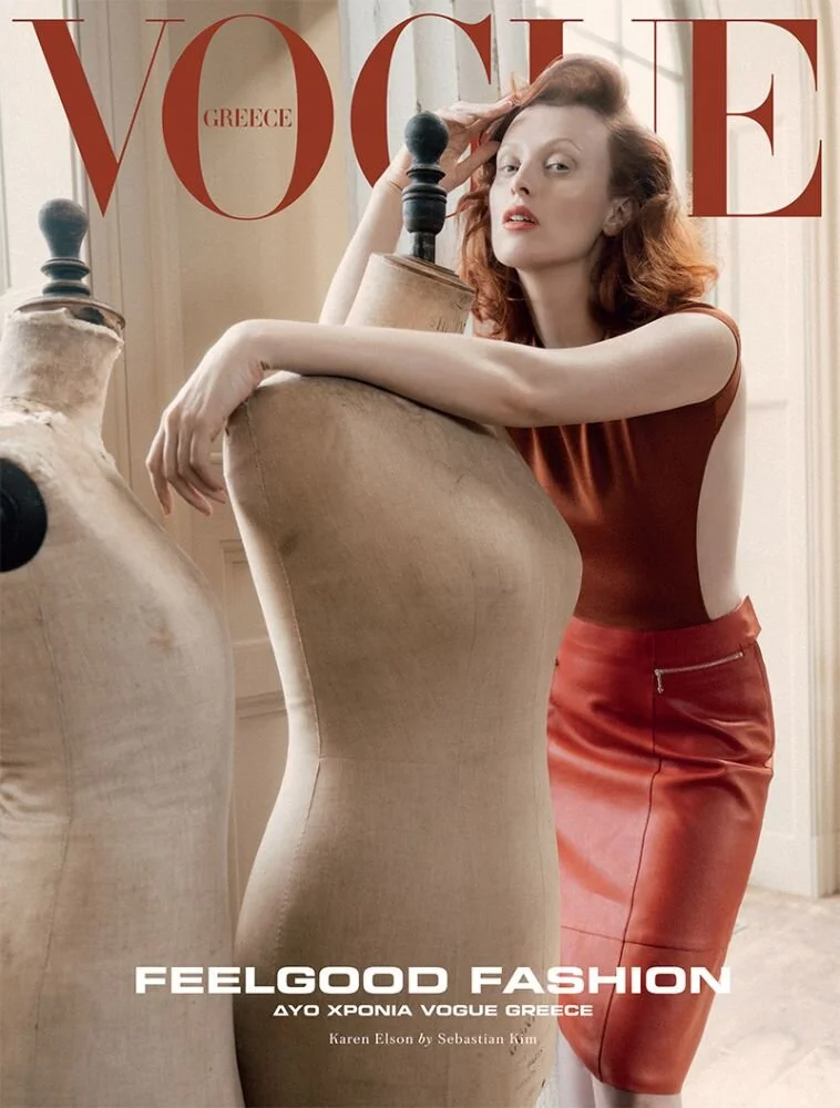 Karen Elson Loves Greens in Vogue Greece by Sebastian Kim — Anne